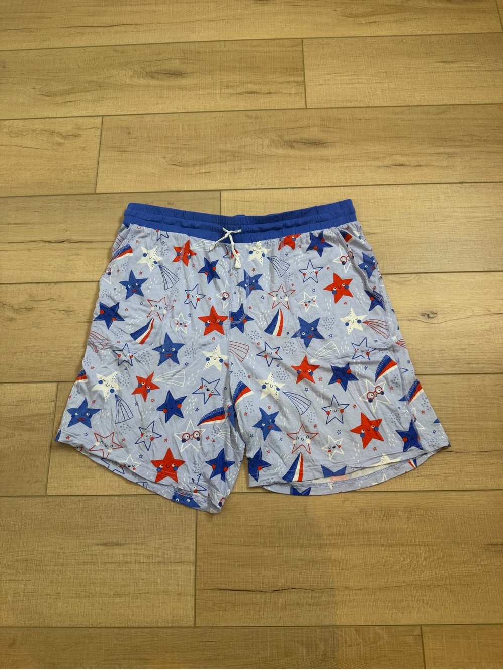 Little Sleepies Stars & Stripes Men’s Bamboo Pajama Shorts Size L Patriotic